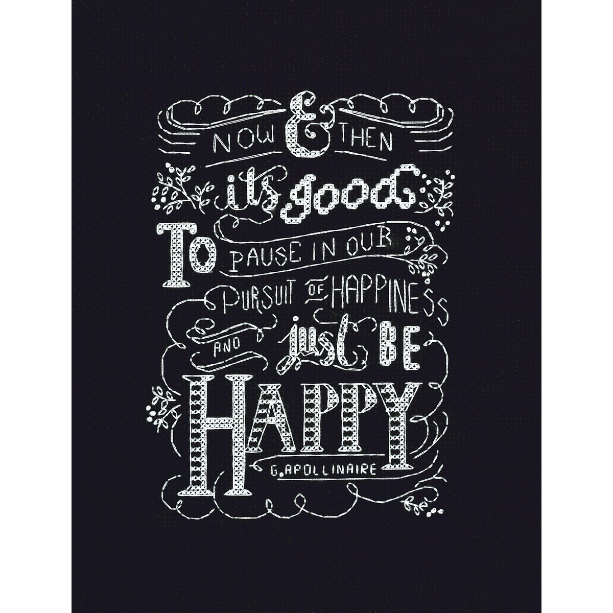 Just Be Happy Counted Cross Stitch Kit 8