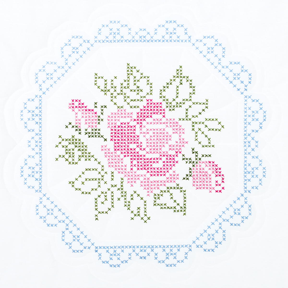 Stamped White Quilt Blocks 18