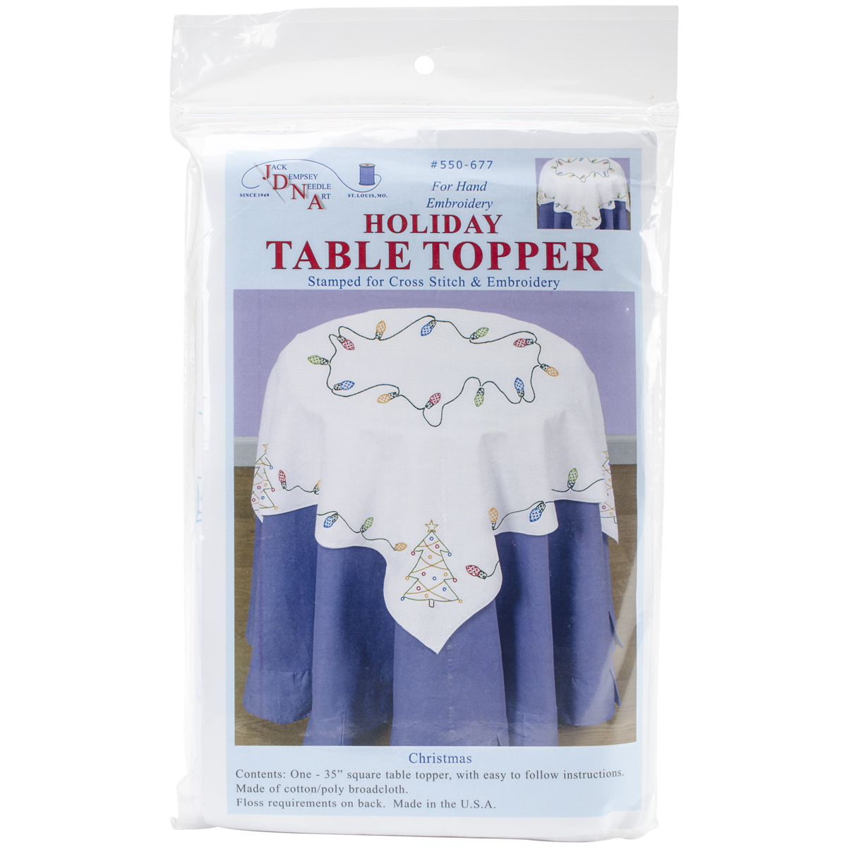 Stamped White Perle Edge Table Topper 35
