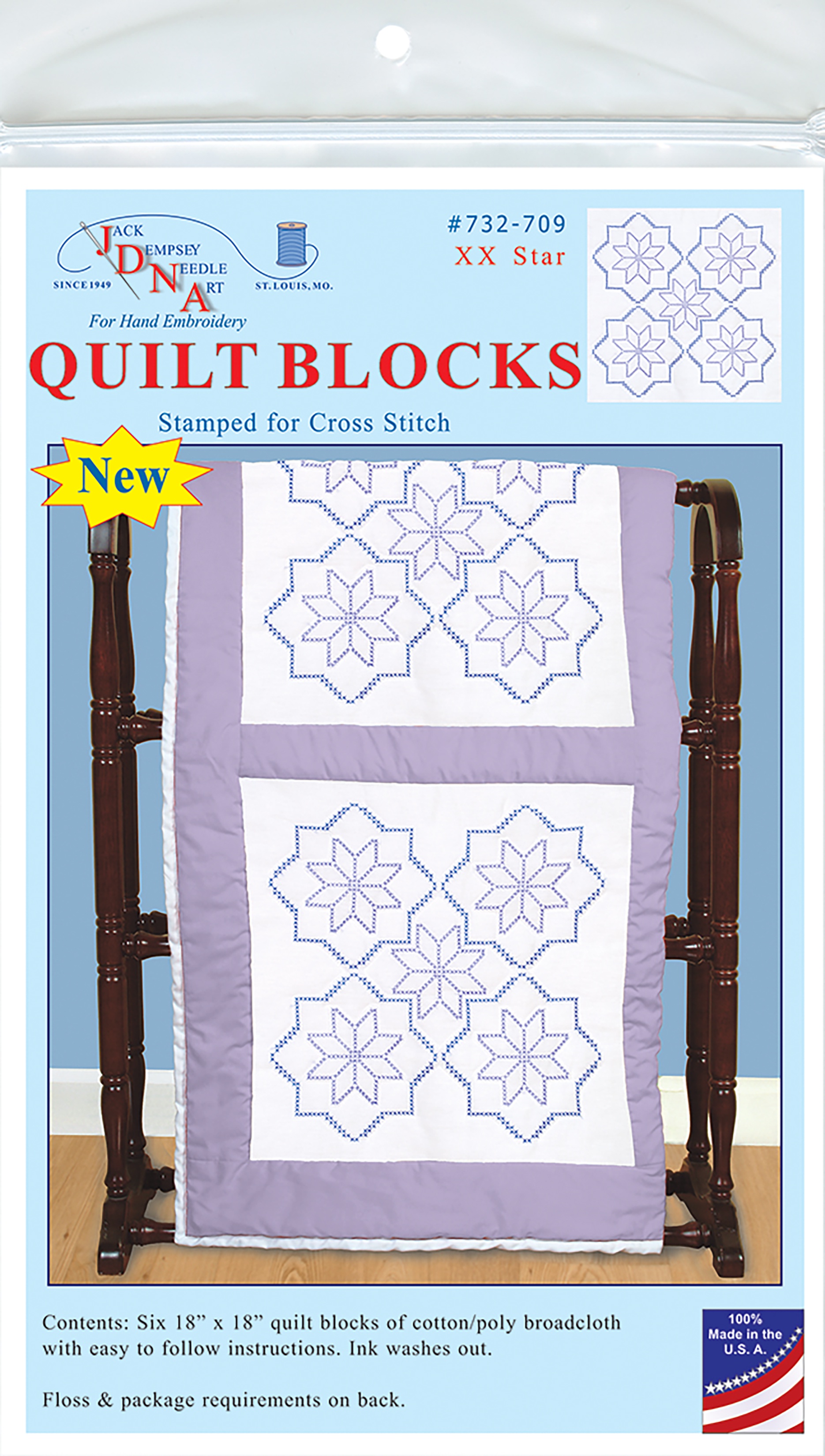 Jack Dempsey Stamped White Quilt Blocks 18