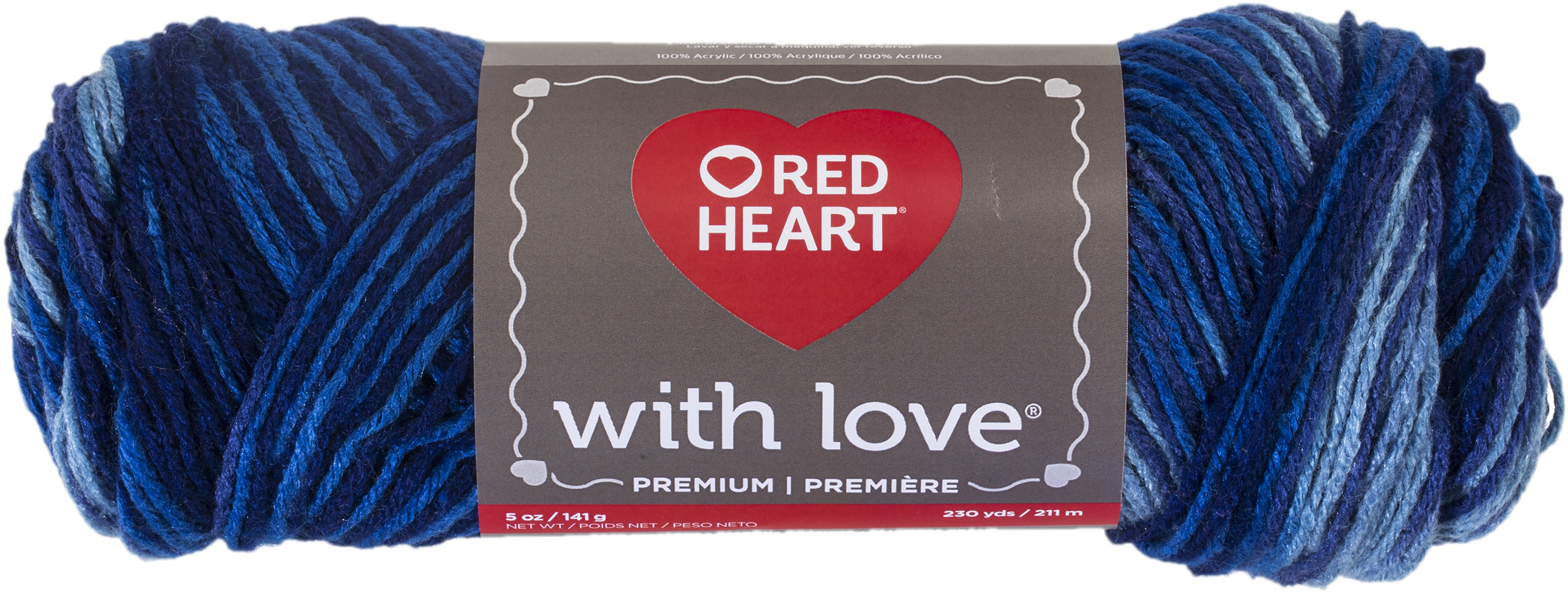Red Heart With Love Yarn Deep Blues