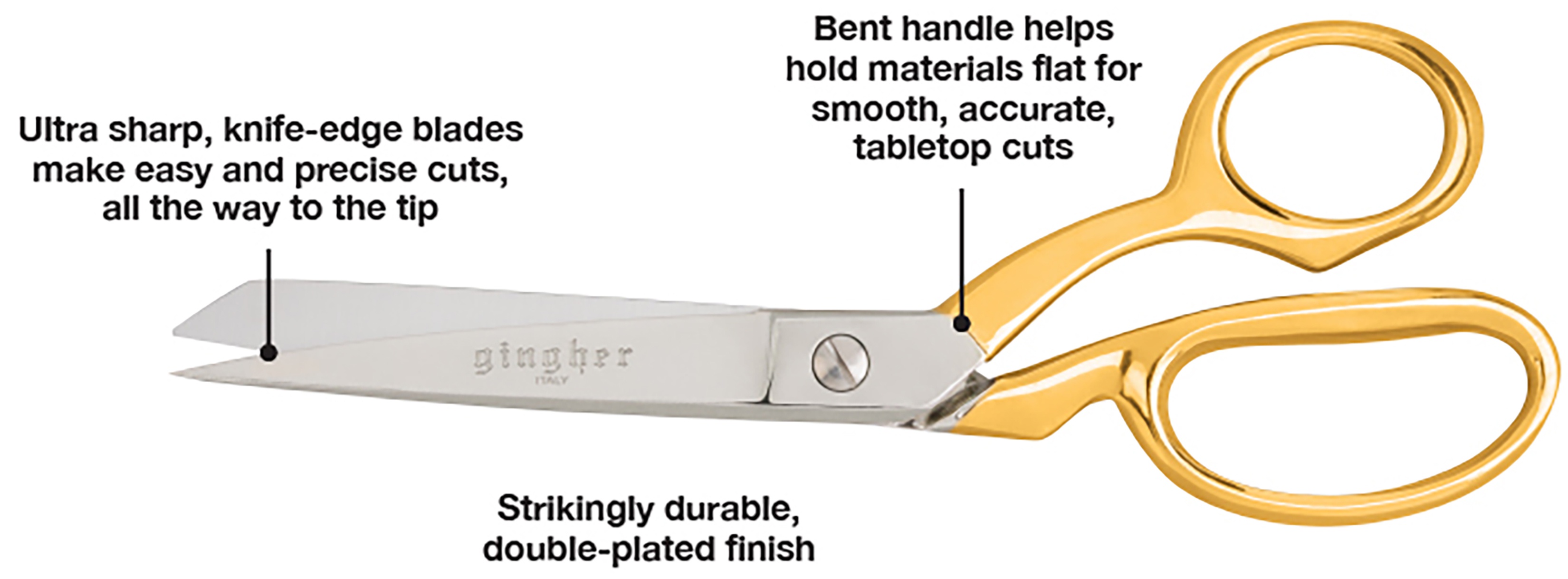Gold Handle Knife Edge Bent Shears 8