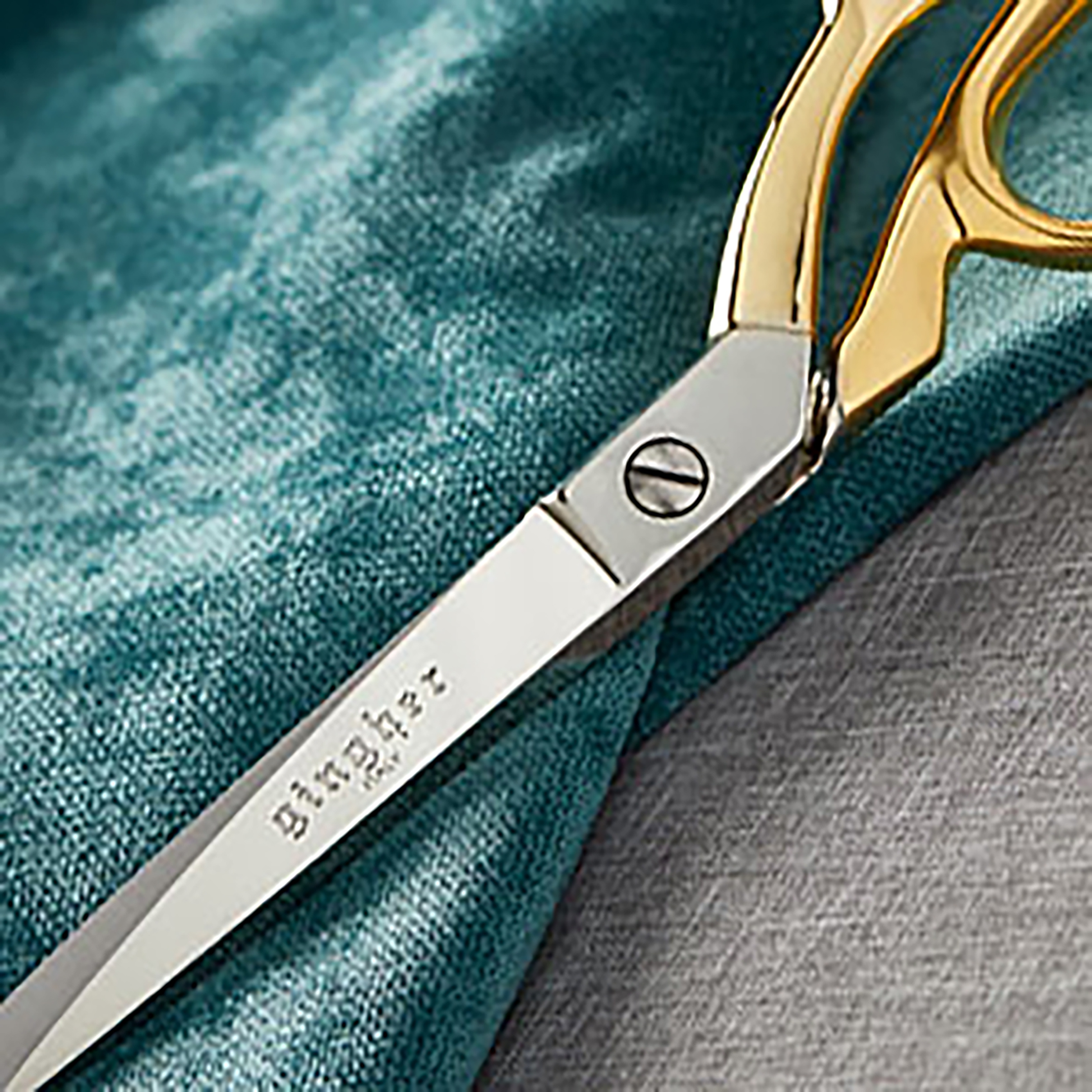 Gold Handle Knife Edge Bent Shears 8