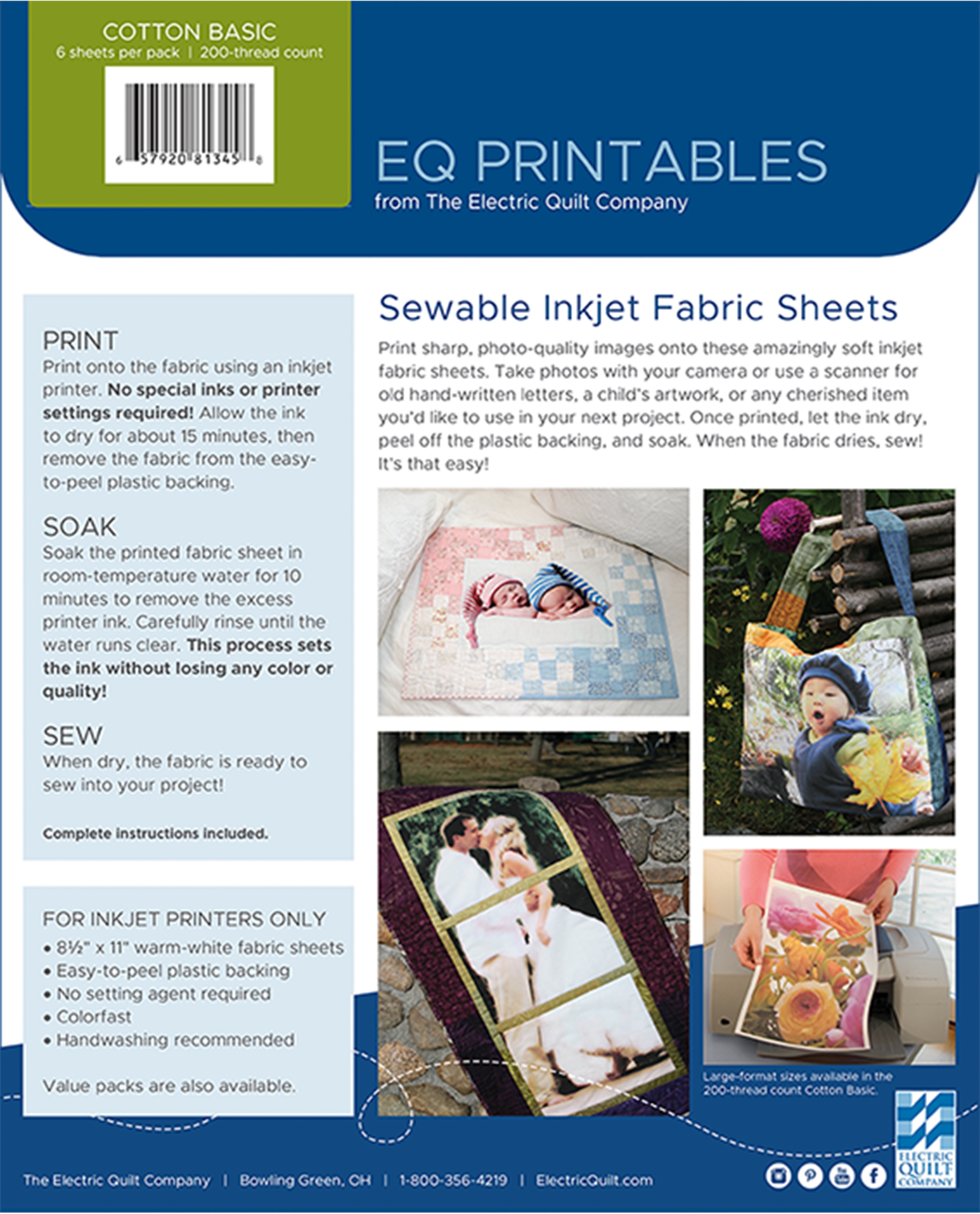 Inkjet Printable Fabric Sheets 8.5