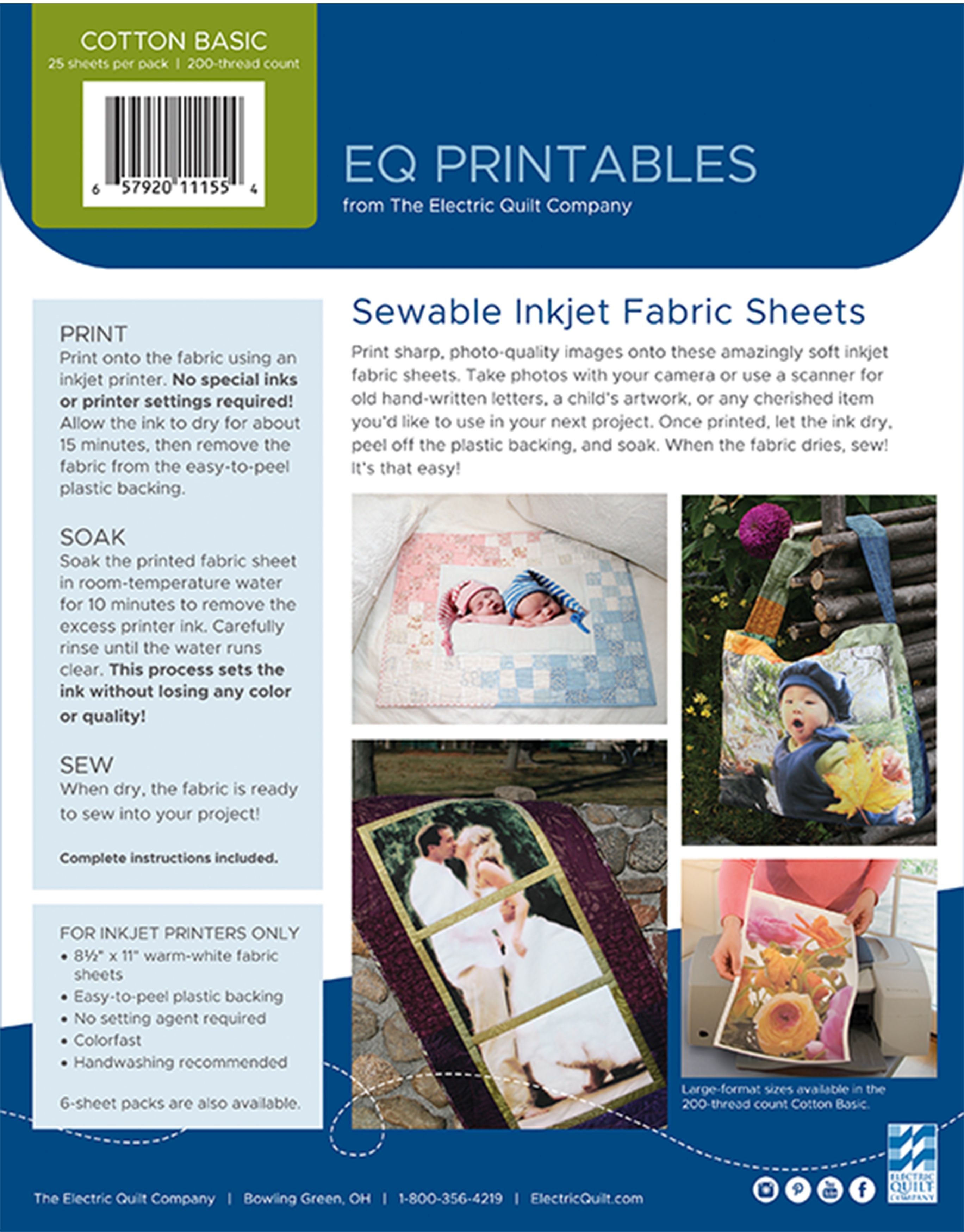 Inkjet Printable Fabric Sheets 8.5