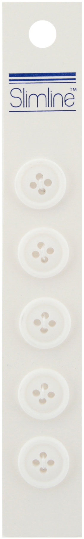 Slimline Buttons  White 4-Hole 5/8