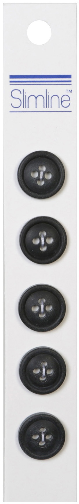 Slimline Buttons  Black 4-Hole 5/8