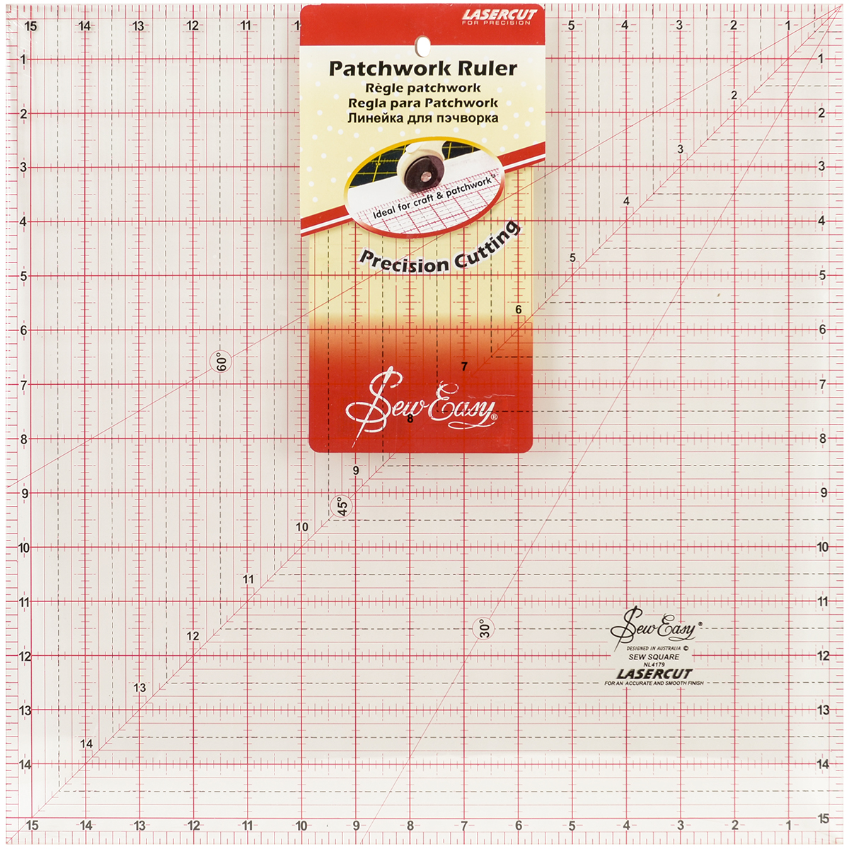 SewEasy Square Quilt Ruler 15.5