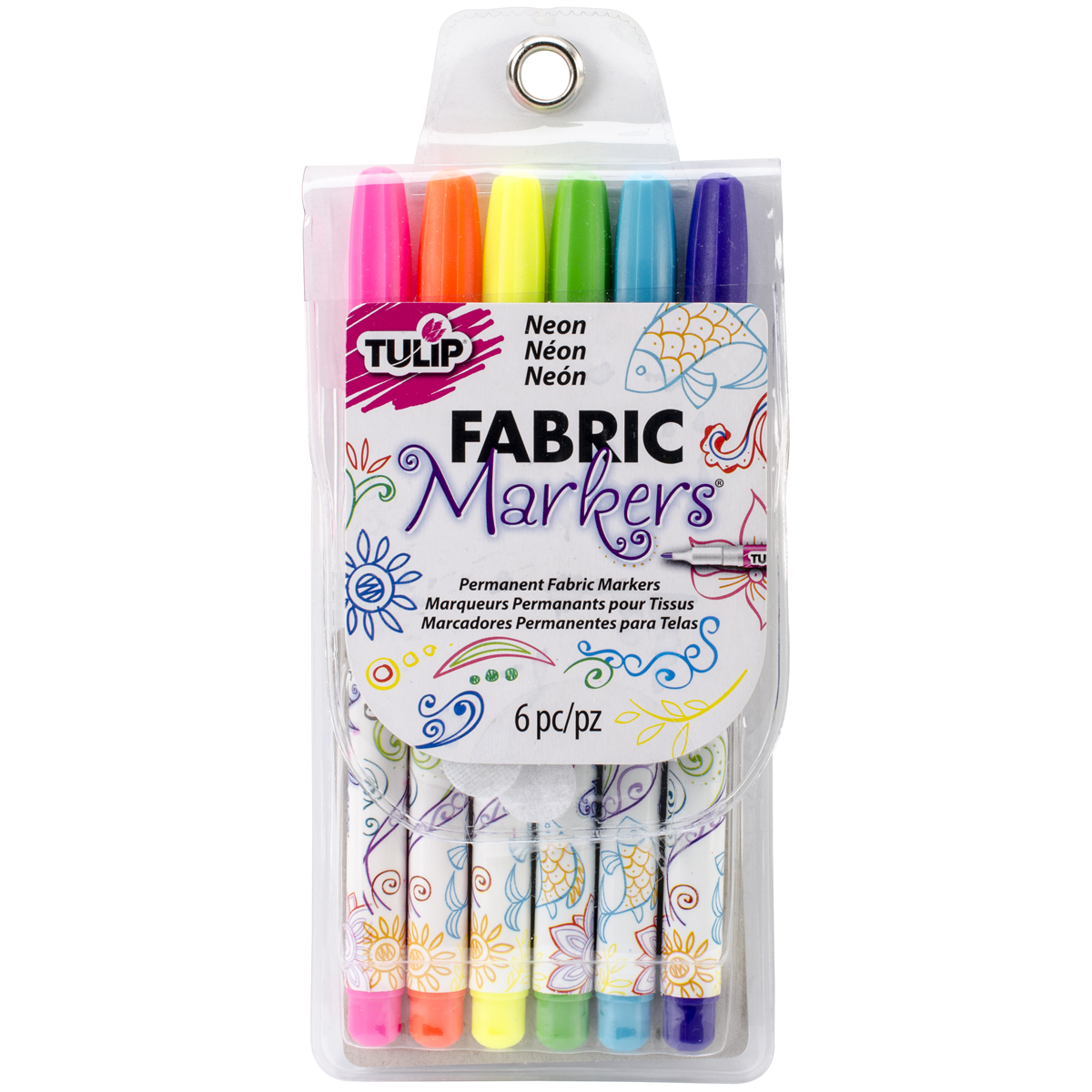 Tulip Writer Fabric Markers 6/Pkg Neon