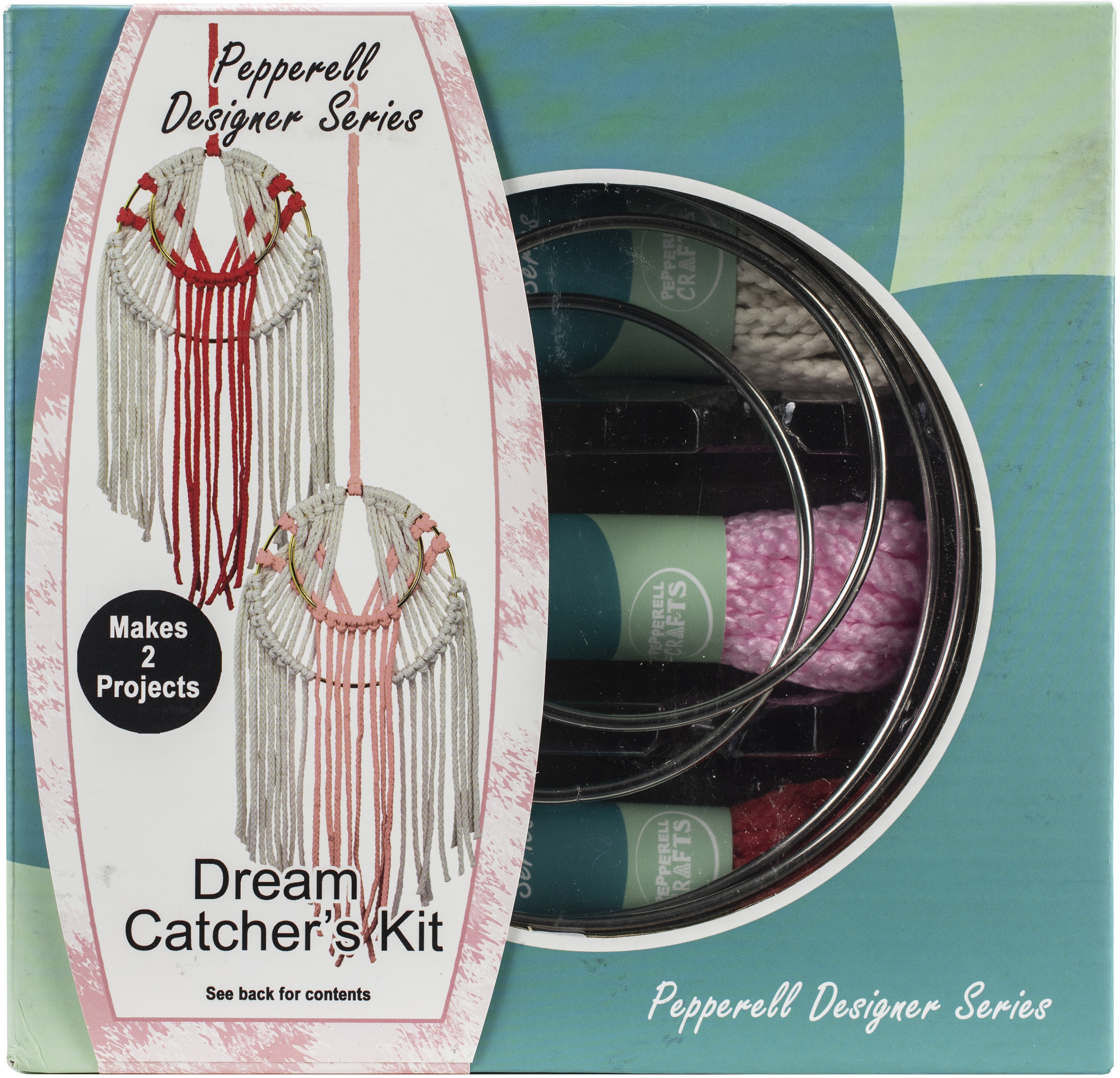 Pepperell Designer Macrame Modern Dream Catchers Kit Coral & Pink