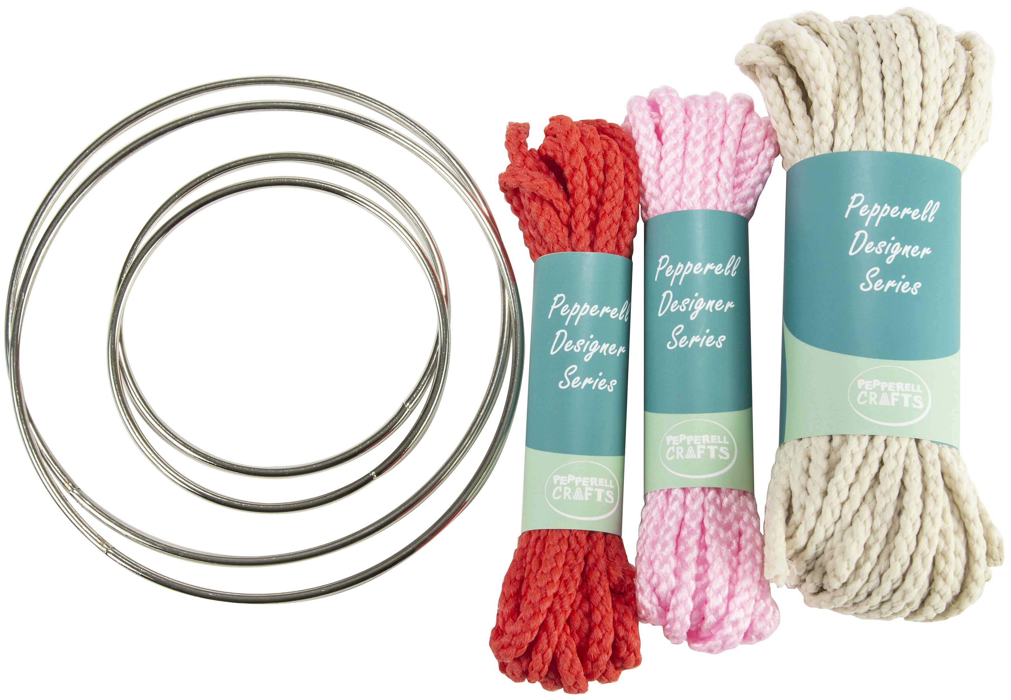 Pepperell Designer Macrame Modern Dream Catchers Kit Coral & Pink