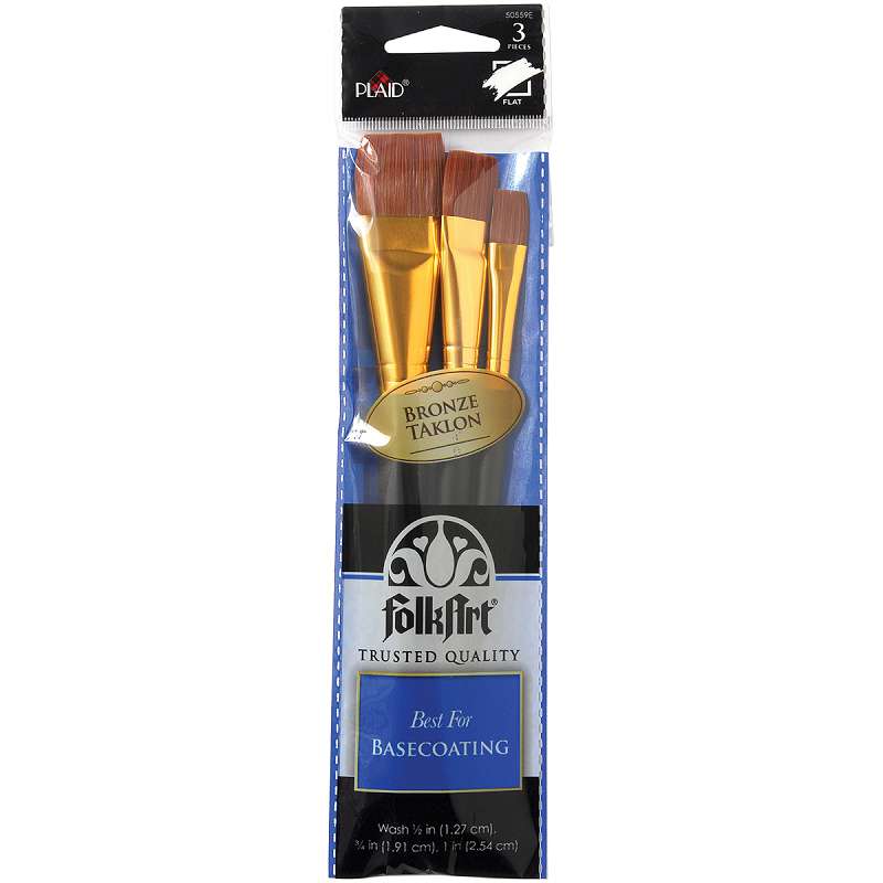 Folkart Bronze Taklon Brush Set 3/Pkg
