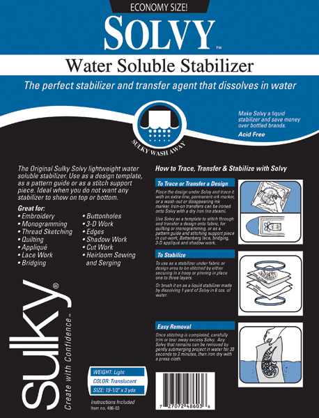 Solvy Water-Soluble Stabilizer 19.5