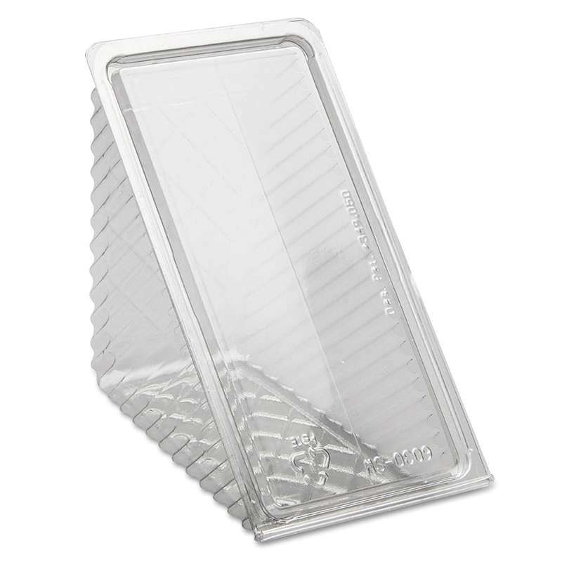 Pactiv Hinged Lid Sandwich Wedges, Plastic, Clear, 6 1/2 x 3 x 3 1/4, 85/PK, 3 P