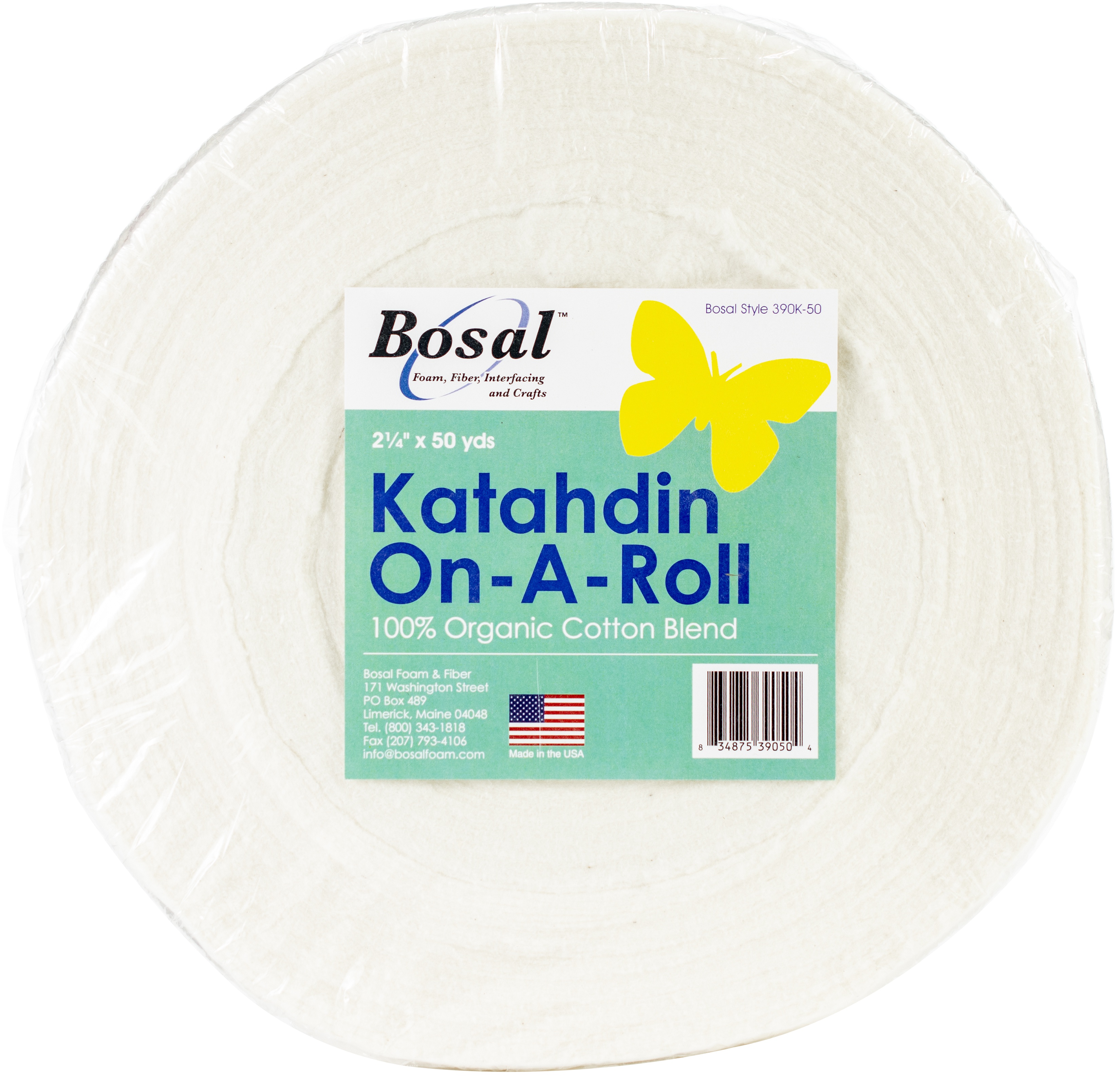 Bosal Katahdin On-A-Roll 100% Organic Cotton Batting-2.25