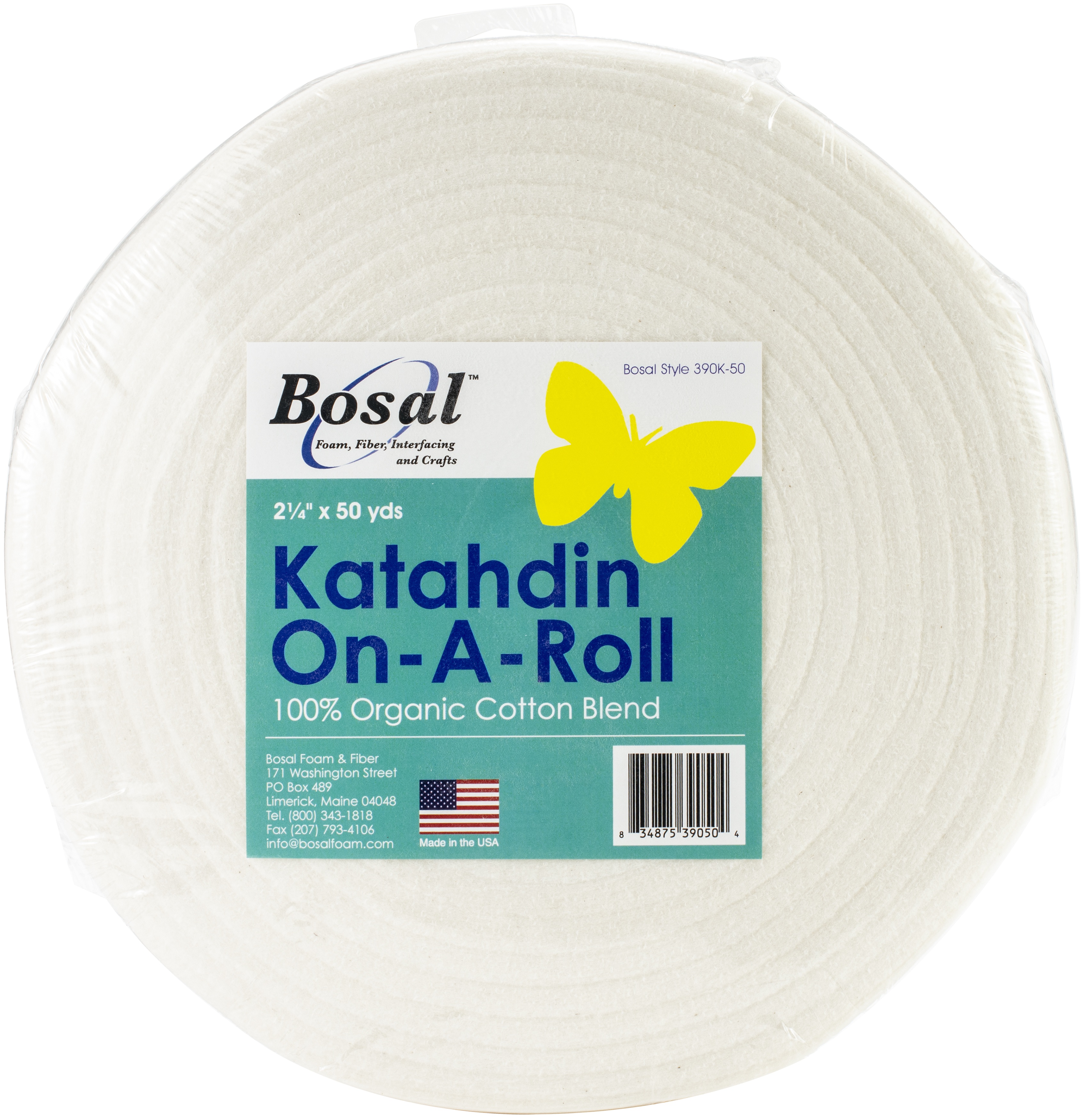 Bosal Katahdin On-A-Roll 100% Organic Cotton Batting-2.25