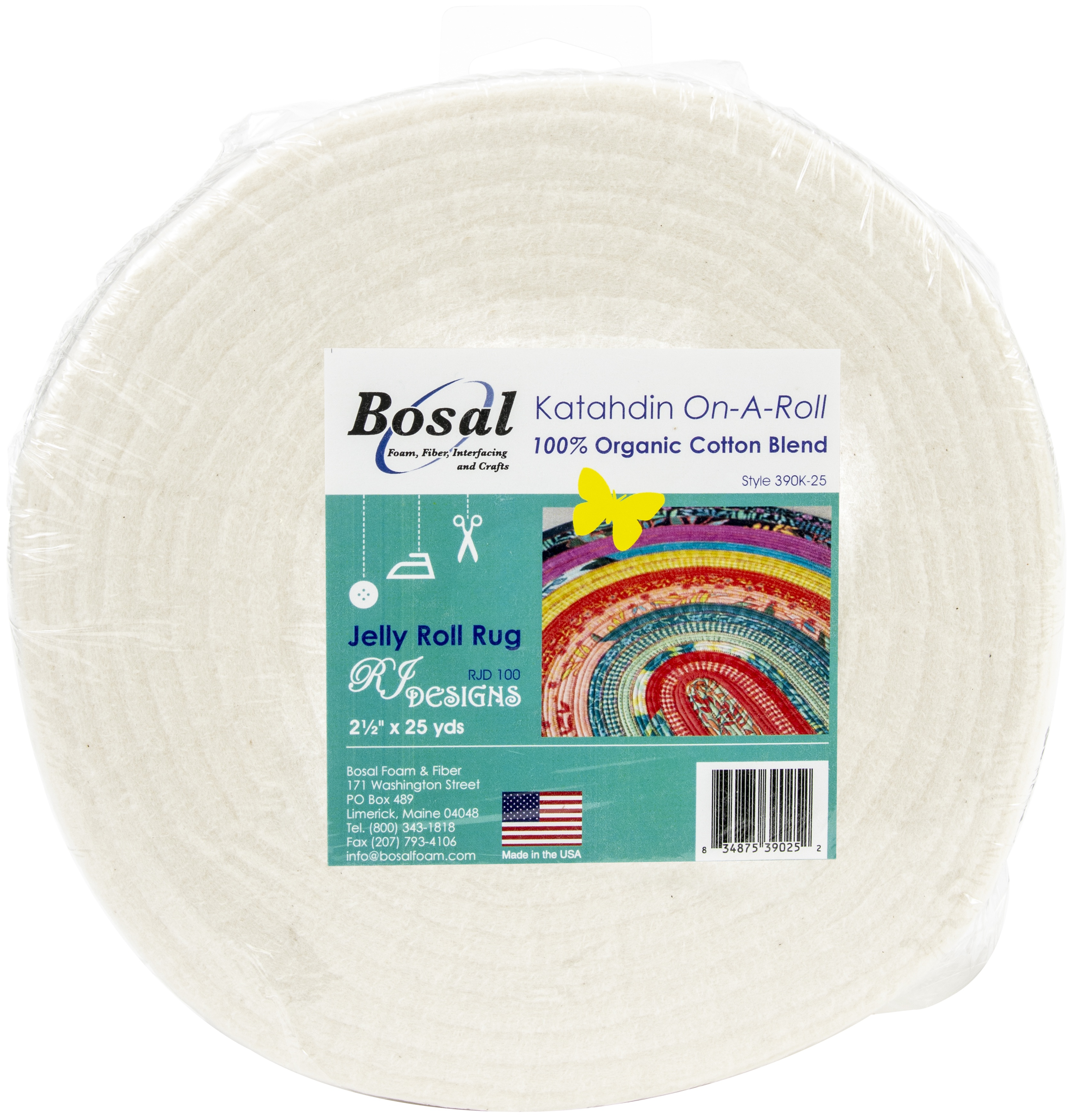 Katahdin On-A-Roll 100% Organic Cotton Batting White 2.5