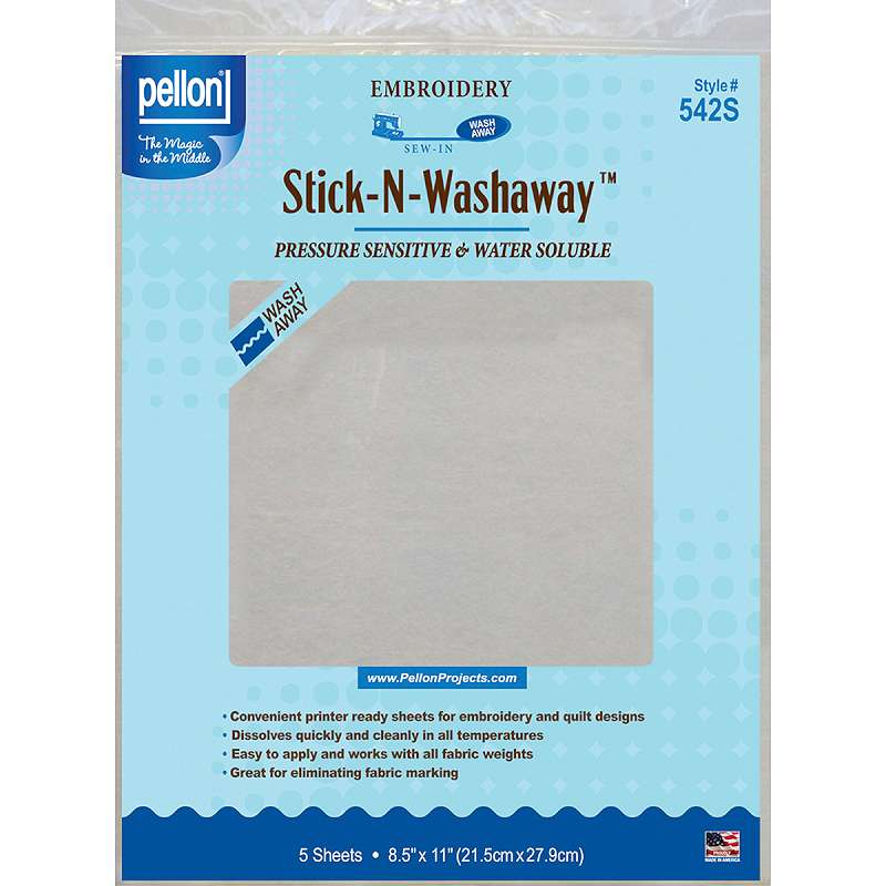Stick-N-Washaway Embroidery Stabilizer White 8.5