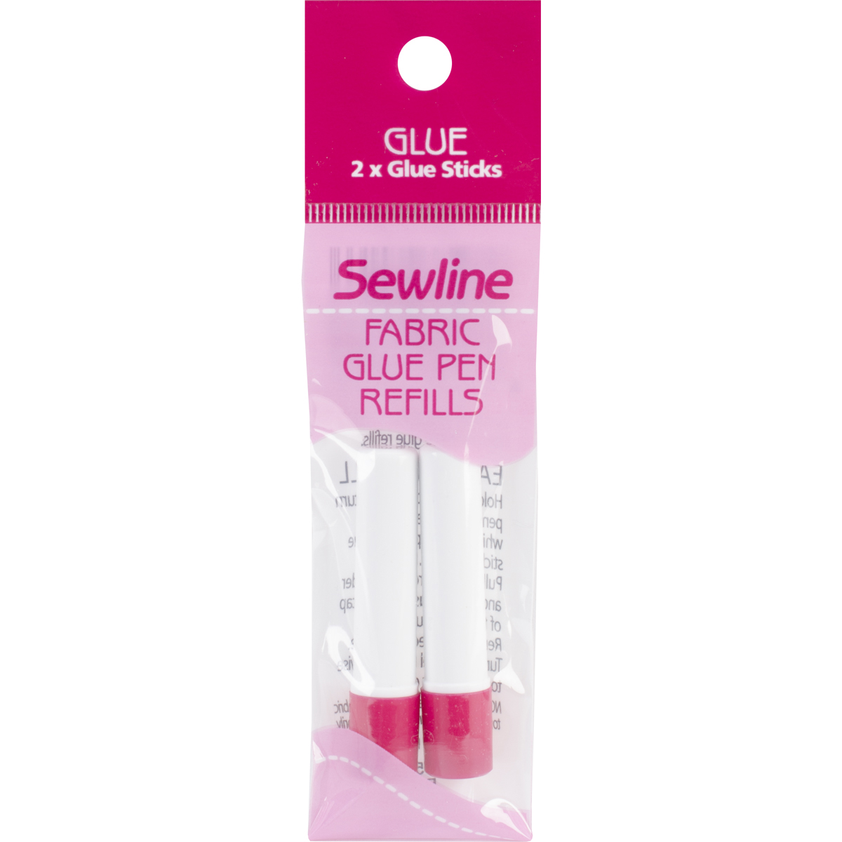 Sewline Water-Soluble Fabric Glue Pen Refill 2/Pkg-Blue