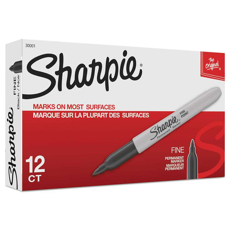 Sharpie® Fine Point Permanent Marker, Black, Dozen