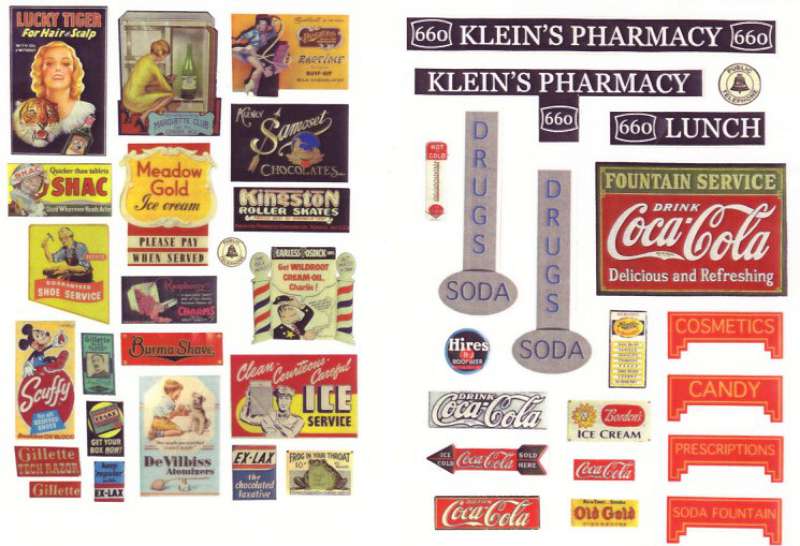 HO 1930-50's Vintage Drugstore & Pharmacy Signs (41)