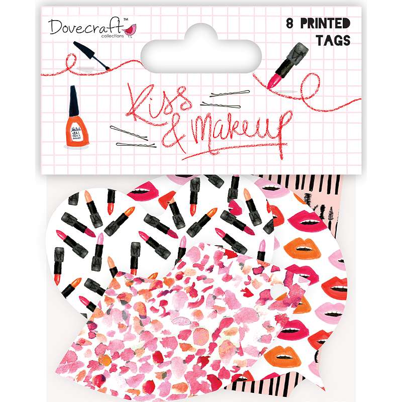 Dovecraft Kiss & Make Up Cardstock Tags 8/Pkg