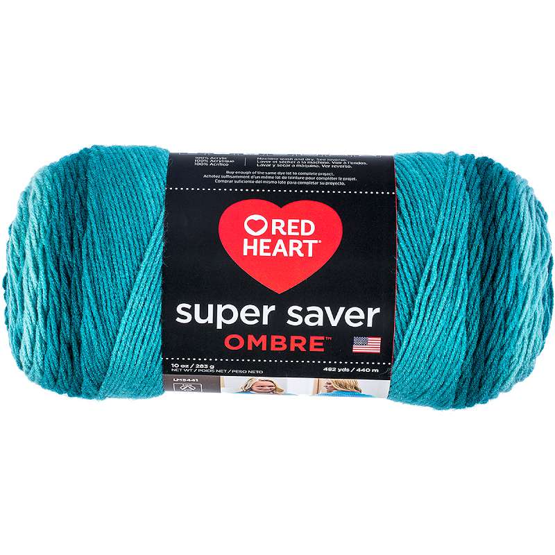 Red Heart Super Saver Ombre Yarn Deep Teal