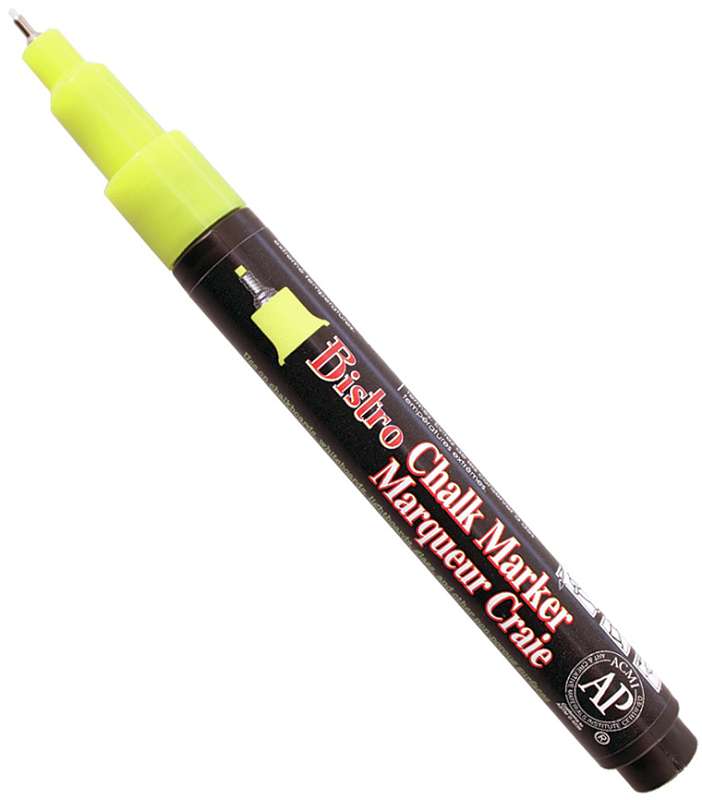 Bistro Chalk Marker Extra Fine Tip Fluorescent Yellow