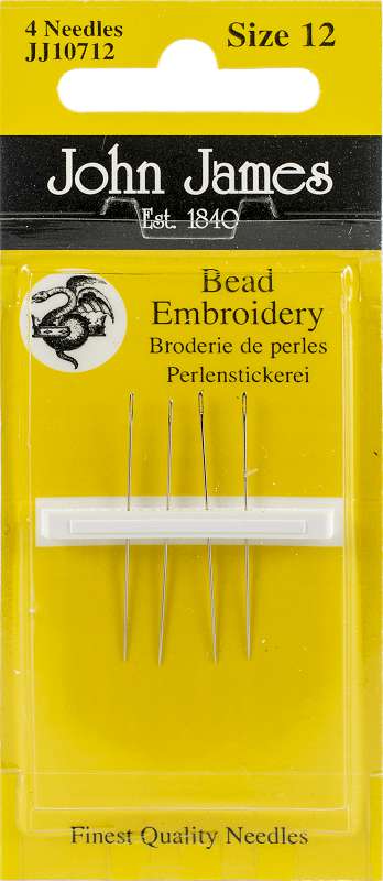 John James Embroidery Hand Needles Size 12 Short 4/Pkg
