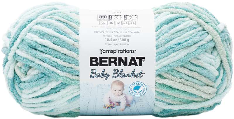 Bernat Baby Blanket Big Ball Yarn Baby Blue/Green