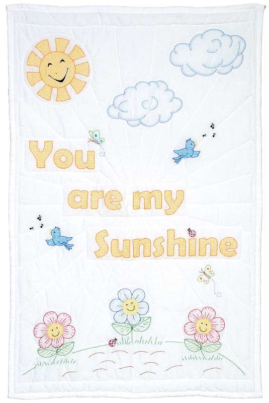 Jack Dempsey Stamped White Quilt Crib Top 40