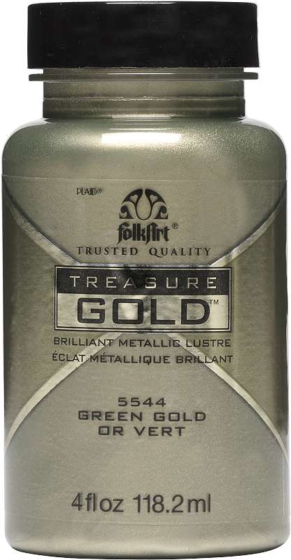 Folkart Treasure Gold Paint 4oz Green Gold