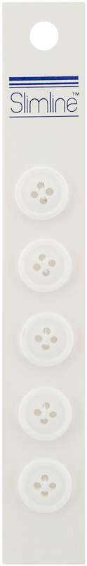 Slimline Buttons  White 4-Hole 5/8