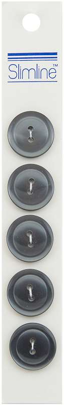 Slimline Buttons  Grey 2-Hole 3/4