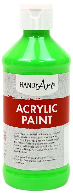 Handy Art Fluorescent Acrylic Paint 8oz Green