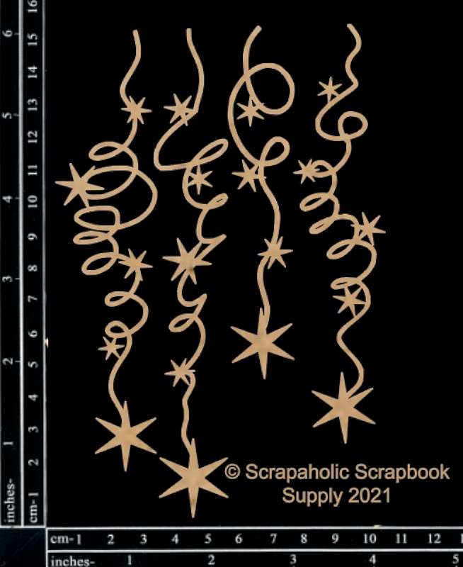 Scrapaholics Laser Cut Chipboard 1.8mm Thick Scribble Star Dangles, 4/Pkg, 1