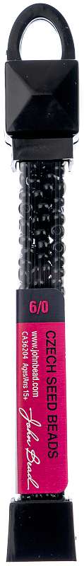 John Bead Czech Seed Beads 24g 6/0 Black