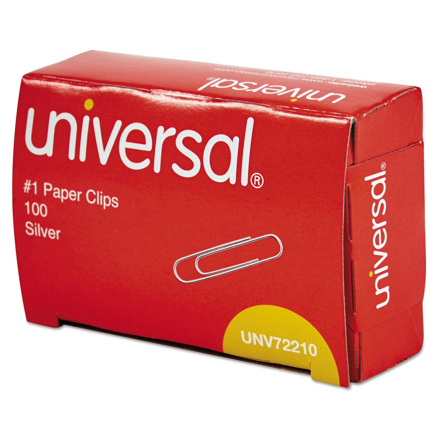 Universal® Paper Clips, Small (No. 1), Silver, 100 Clips/Pack