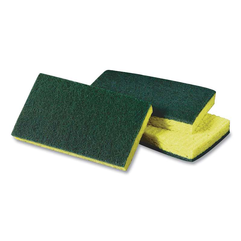 Scotch-Brite PROFESSIONAL Medium-Duty Scrubbing Sponge, 3.6 x 6.1, Yellow/Green