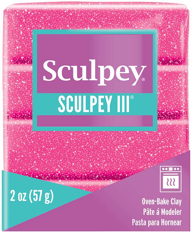 Sculpey III Polymer Clay 2oz Pink Glitter
