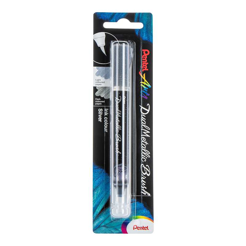 Pentel Dual Metallic Brush Metallic Silver
