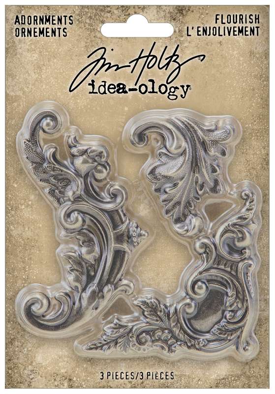 Idea-Ology Metal Adornments 3/Pkg-Flourish