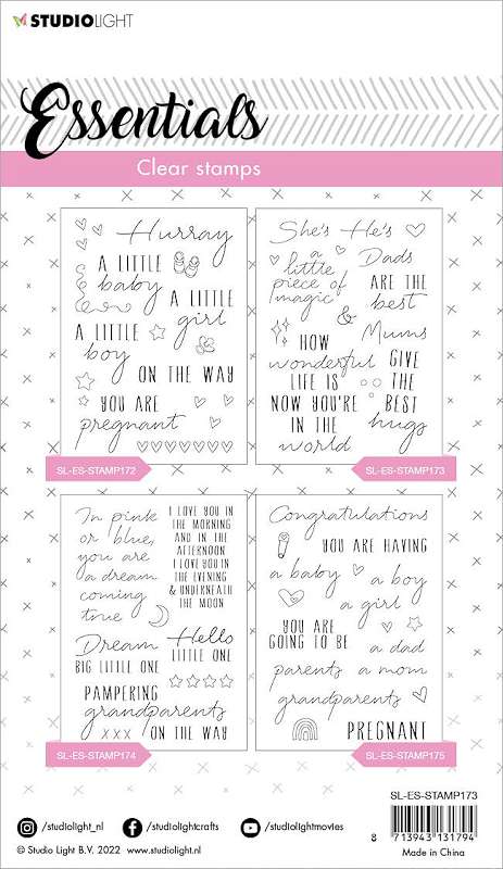 Studio Light Essentials Clear Stamp-Nr. 173, Wonderful Sentiments