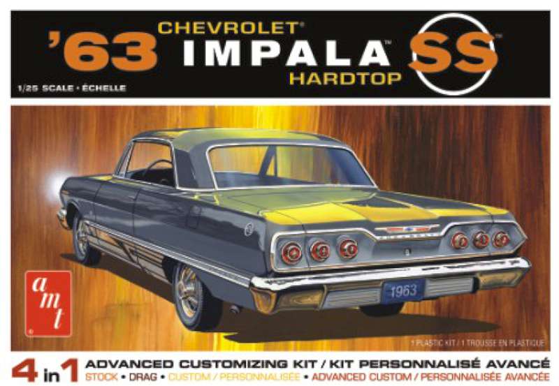1/25 1963 Chevrolet Impala SS Hardtop Customizing Car (4 in 1)