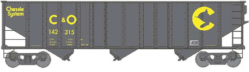 HO Bethlehem Steel 100-Ton 3-Bay Hopper Chessie System (C&O) #142315