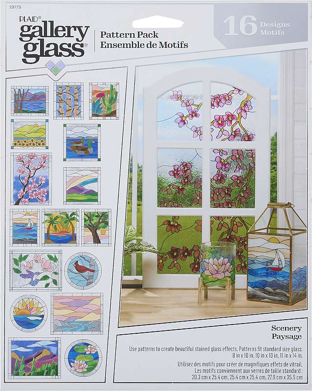 FolkArt Gallery Glass Pattern Set 3/Pkg-Scenery