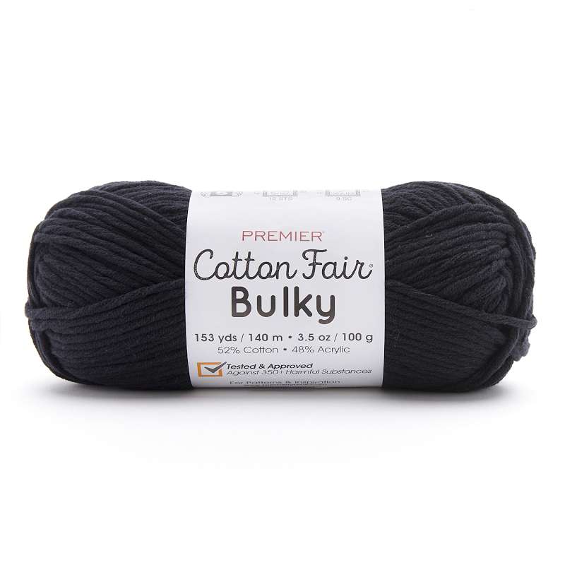 Premier Yarns Cotton Fair Bulky Yarn - Solid-Black