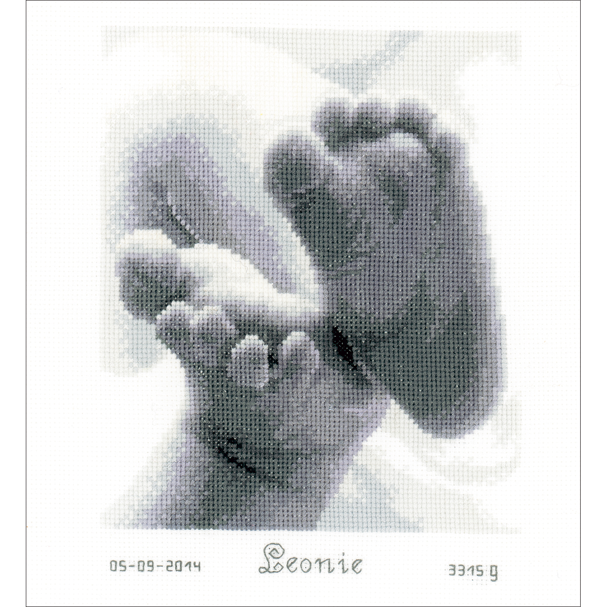 Baby Feet Birth Record On Aida Counted Cross Stitch Kit 7