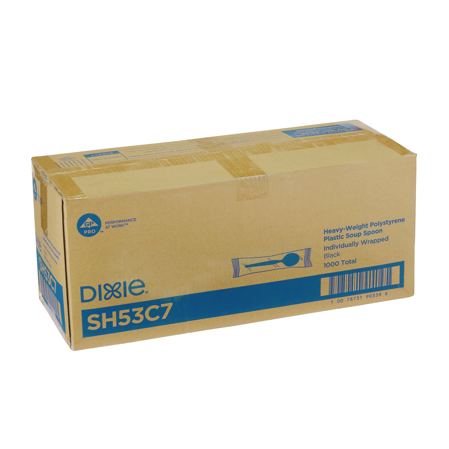 Dixie® Individually Wrapped Spoons, Plastic, Black, 1000/Carton