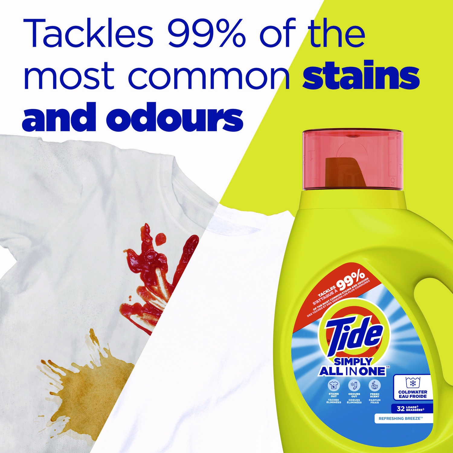 Simply Clean and Fresh Laundry Detergent, Refreshing Breeze, 64 Loads, 84 oz Bot